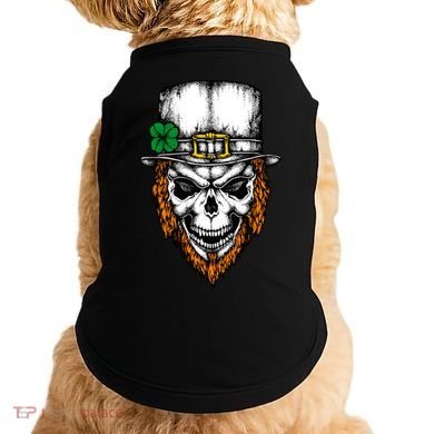 Leprechaun Irish Skull Skeleton Ginger Beard St. Patrick's Day Doggie Tank