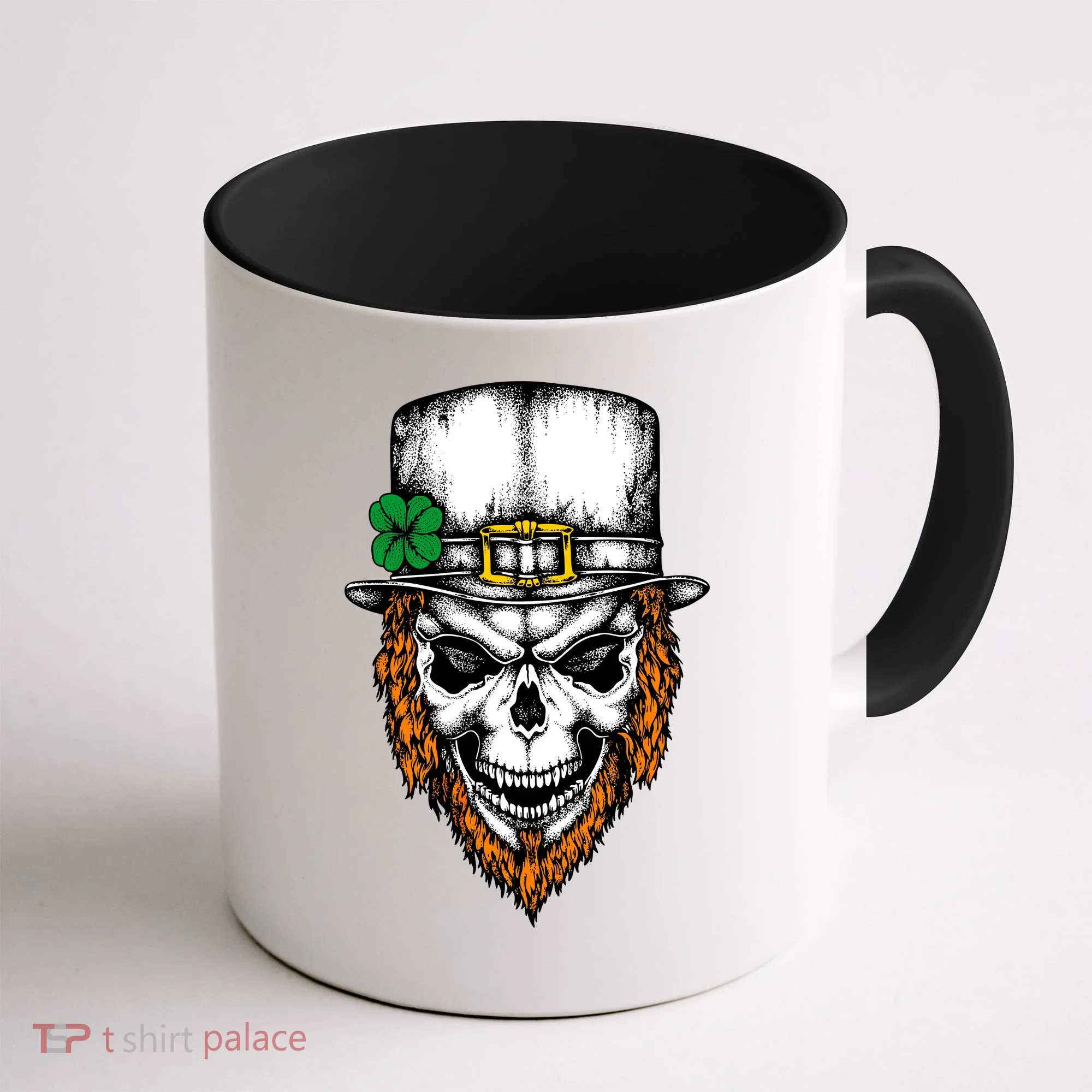 Leprechaun Irish Skull Skeleton Ginger Beard St. Patrick's Day Coffee Mug