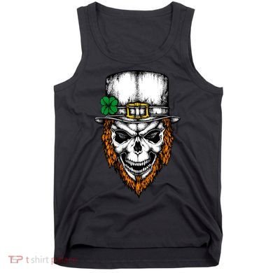 Leprechaun Irish Skull Skeleton Ginger Beard St. Patrick's Day Tank Top
