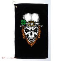 Leprechaun Irish Skull Skeleton Ginger Beard St. Patrick's Day Golf Towel thumb 0