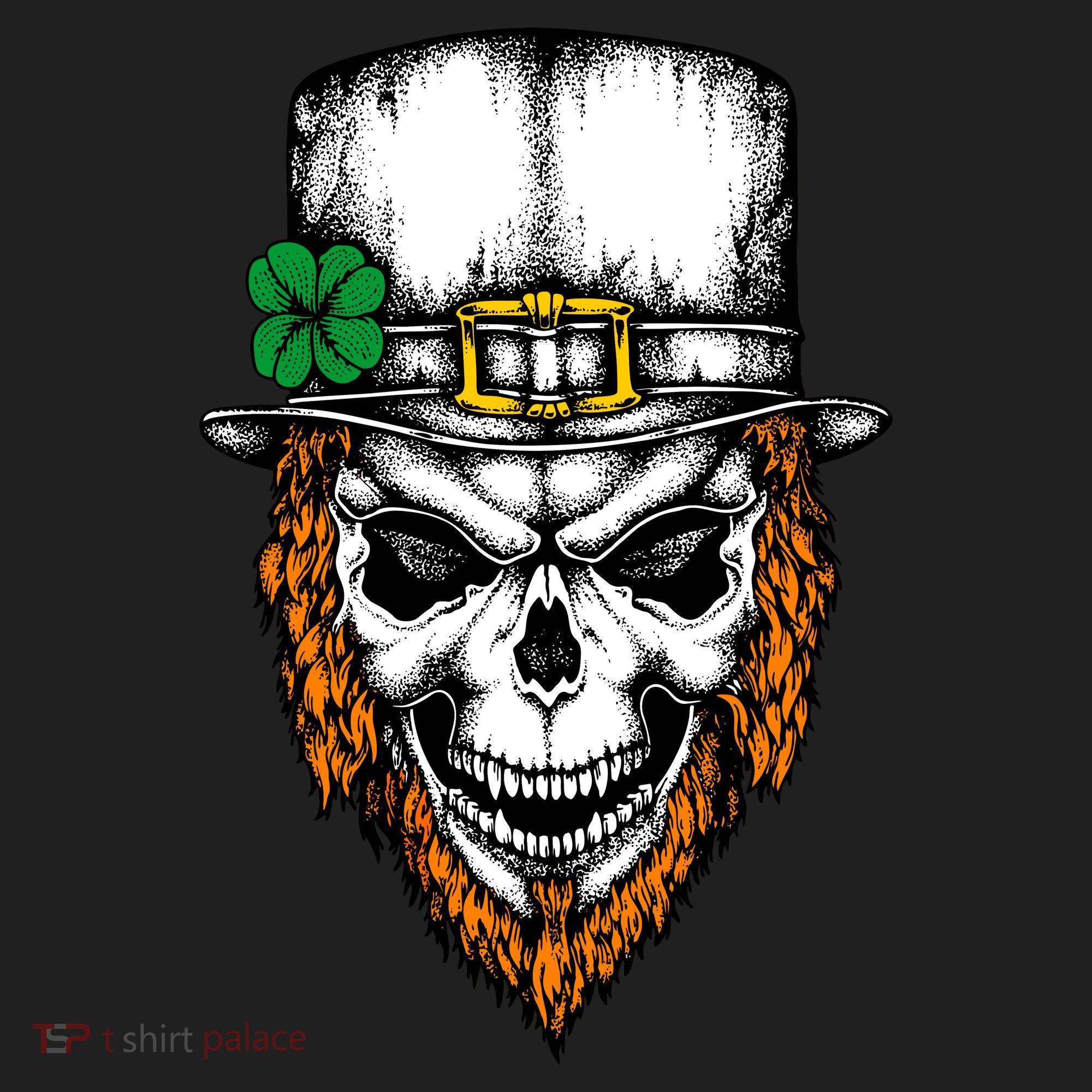 Leprechaun Irish Skull Skeleton Ginger Beard St. Patrick's Day Golf Towel