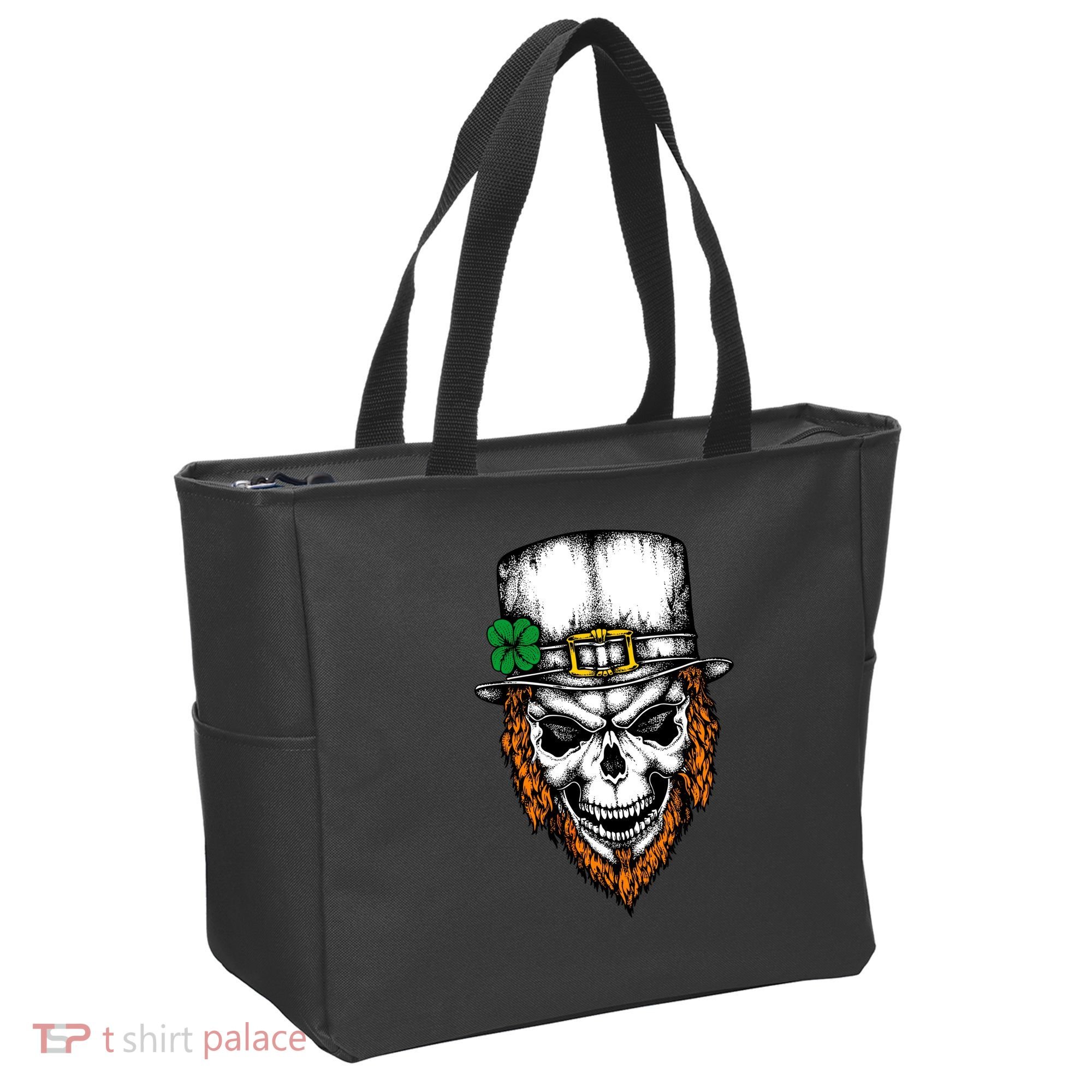 Leprechaun Irish Skull Skeleton Ginger Beard St. Patrick's Day Tote Bag