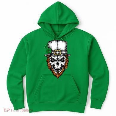 Leprechaun Irish Skull Skeleton Ginger Beard St. Patrick's Day Hoodie