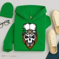 Leprechaun Irish Skull Skeleton Ginger Beard St. Patrick's Day Hoodie thumb 4
