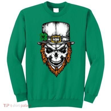 Leprechaun Irish Skull Skeleton Ginger Beard St. Patrick's Day Sweatshirt