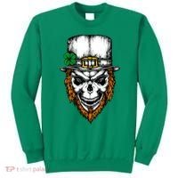 Leprechaun Irish Skull Skeleton Ginger Beard St. Patrick's Day Sweatshirt thumb 0