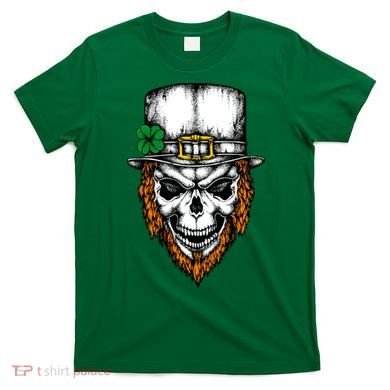 Leprechaun Irish Skull Skeleton Ginger Beard St. Patrick's Day T-Shirt
