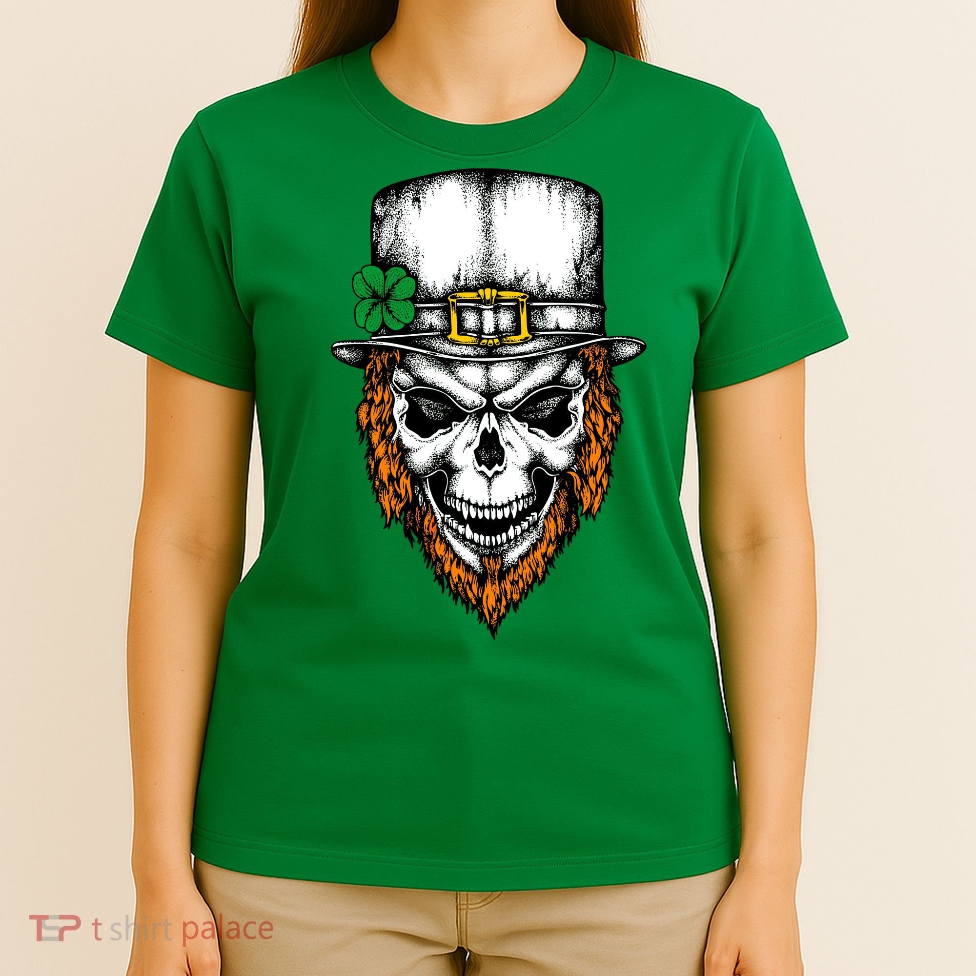 Leprechaun Irish Skull Skeleton Ginger Beard St. Patrick's Day T-Shirt