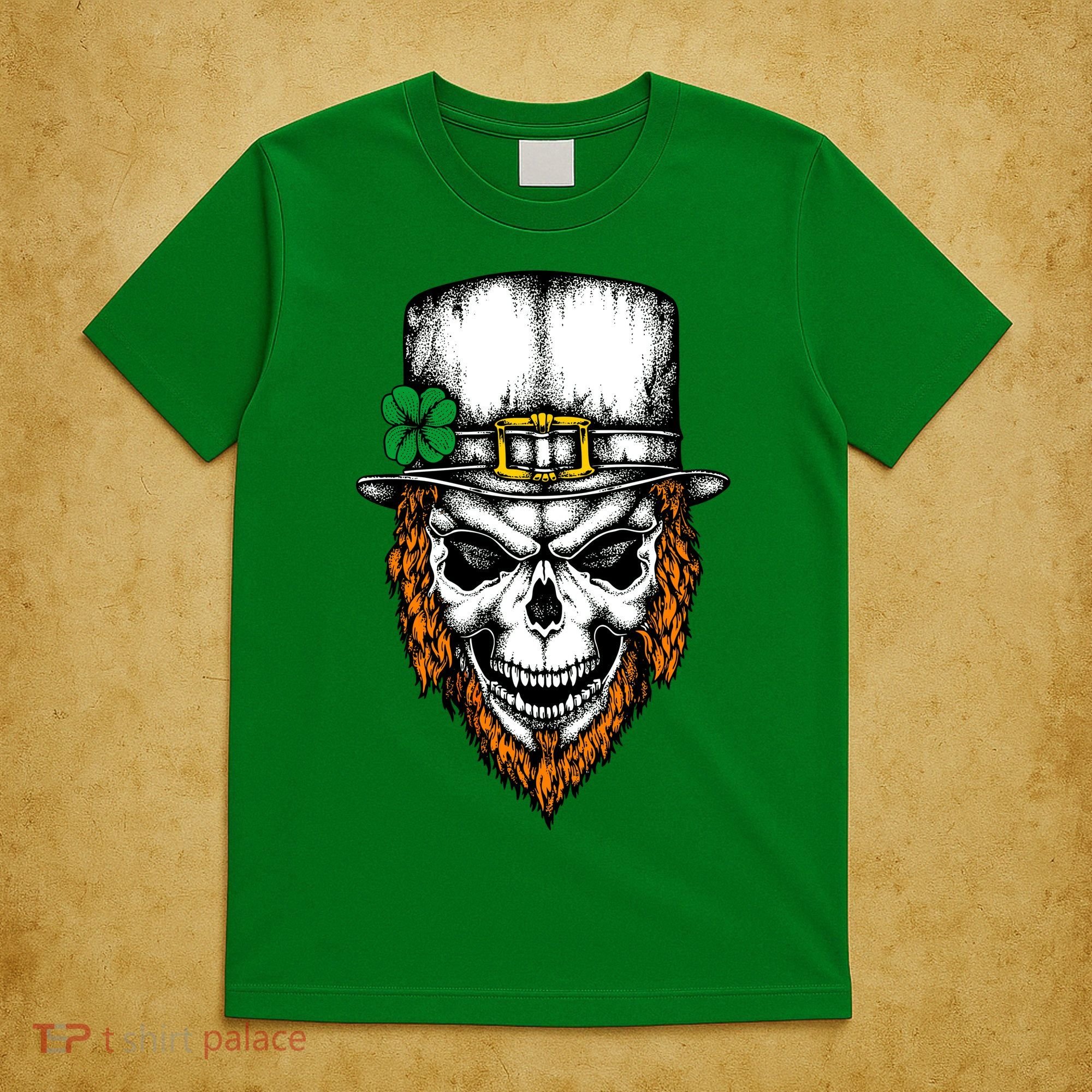 Leprechaun Irish Skull Skeleton Ginger Beard St. Patrick's Day T-Shirt