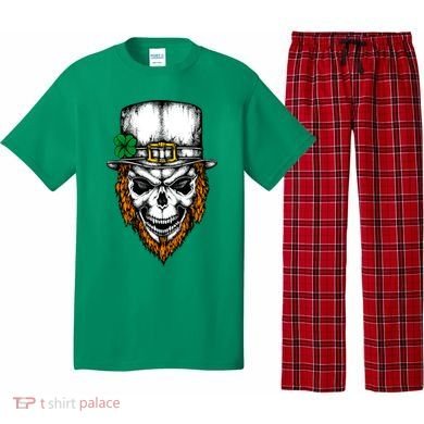 Leprechaun Irish Skull Skeleton Ginger Beard St. Patrick's Day Pajama Set