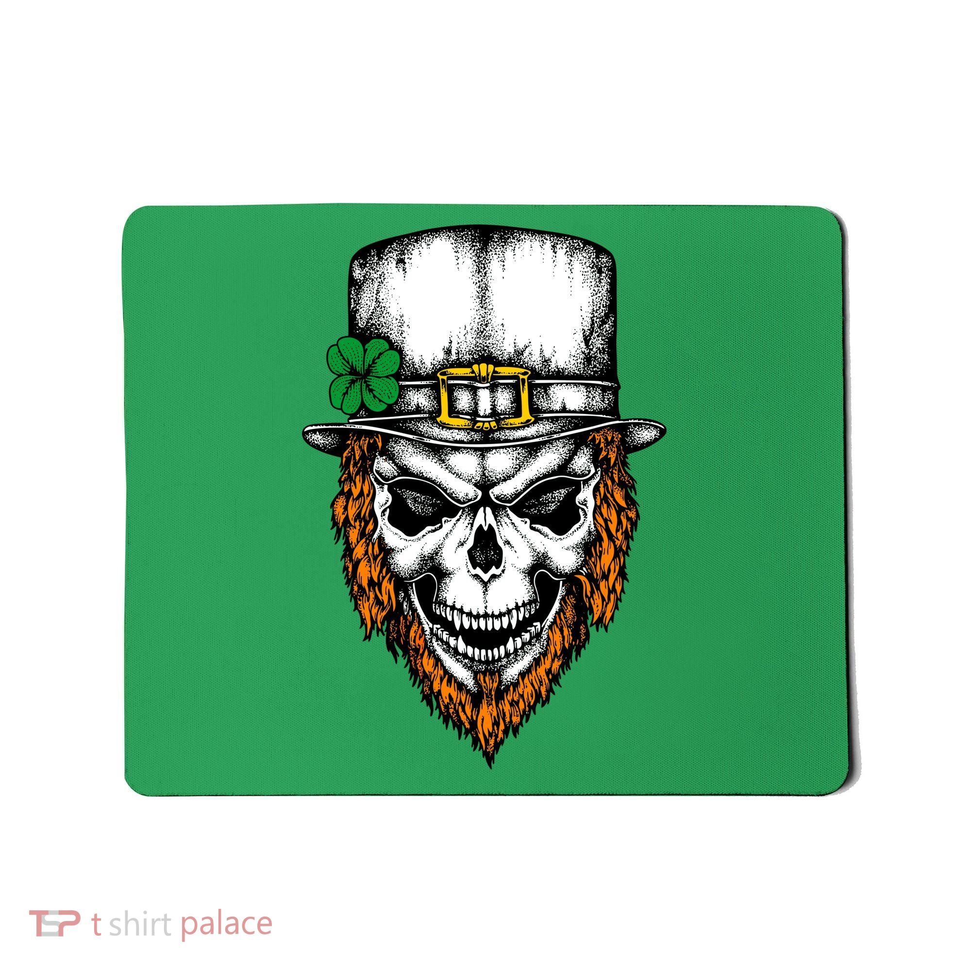 Leprechaun Irish Skull Skeleton Ginger Beard St. Patrick's Day Mousepad