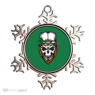 Leprechaun Irish Skull Skeleton Ginger Beard St. Patrick's Day Ornament