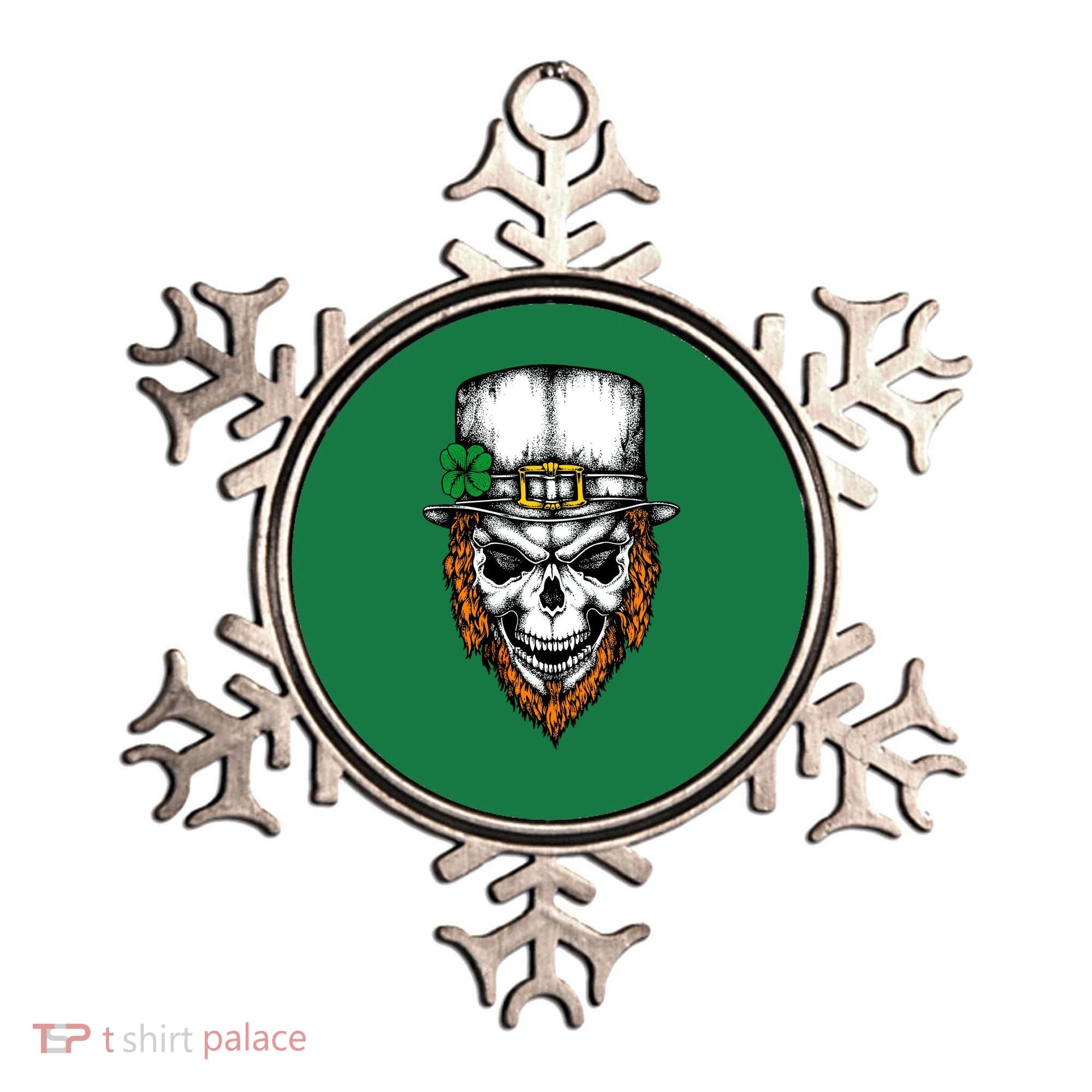 Leprechaun Irish Skull Skeleton Ginger Beard St. Patrick's Day Ornament