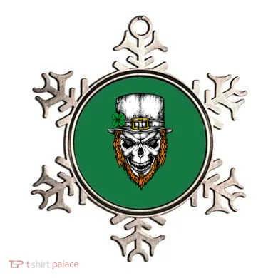 Leprechaun Irish Skull Skeleton Ginger Beard St. Patrick's Day Ornament