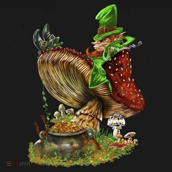 Leprechaun Mushroom Kids Long Sleeve Shirt