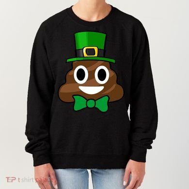 Leprechaun Poop Emoji Smiley Funny St. Patrick's Day Women's Sweatshirt