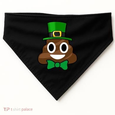 Leprechaun Poop Emoji Smiley Funny St. Patrick's Day USA-Made Doggie Bandana