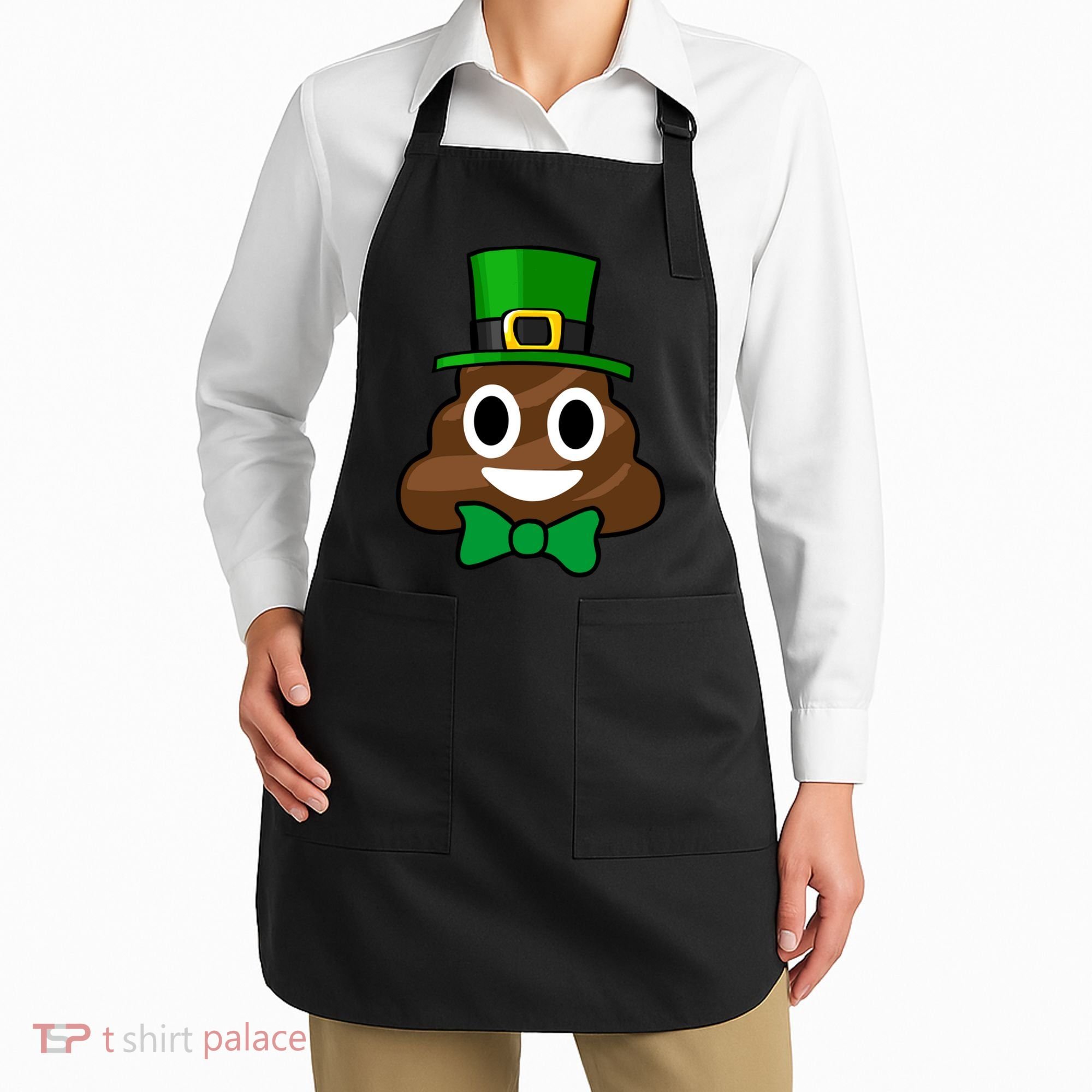 Leprechaun Poop Emoji Smiley Funny St. Patrick's Day Apron