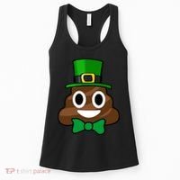 Leprechaun Poop Emoji Smiley Funny St. Patrick's Day Women's Tank Top thumb 0