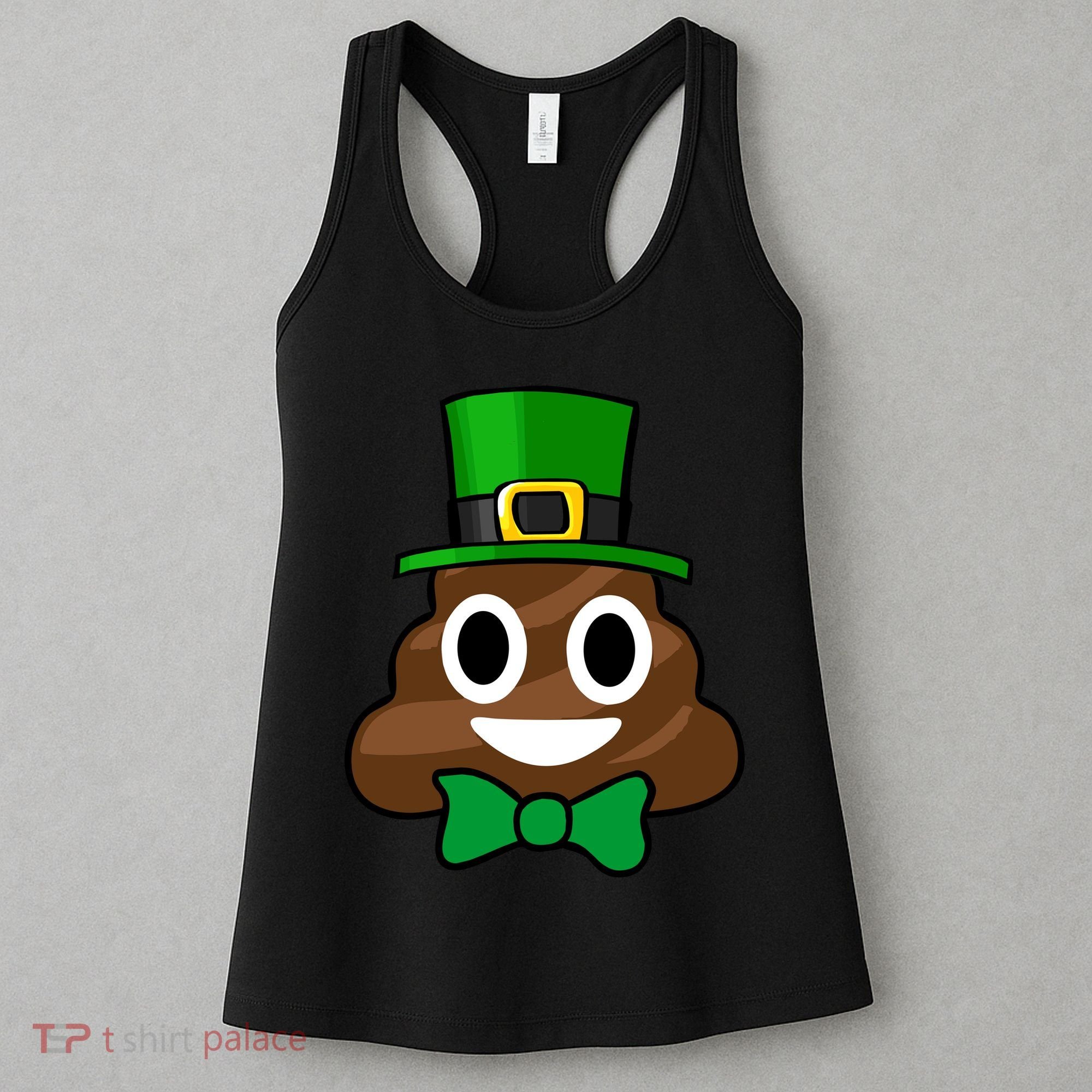 Leprechaun Poop Emoji Smiley Funny St. Patrick's Day Women's Tank Top