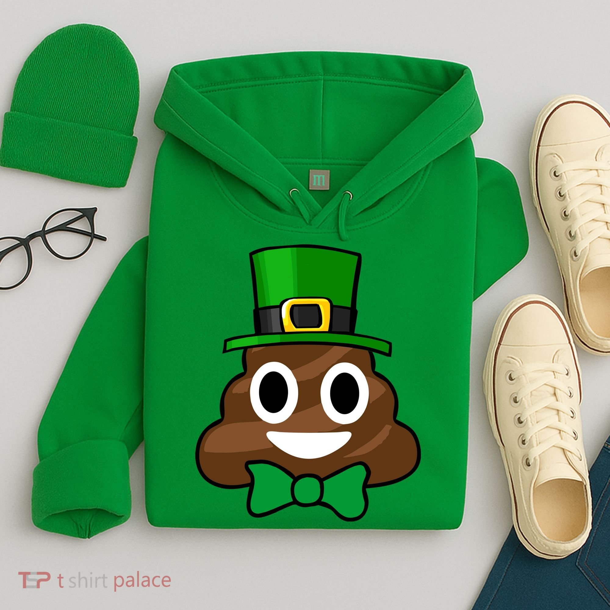 Leprechaun Poop Emoji Smiley Funny St. Patrick's Day Hoodie
