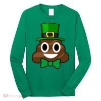 Leprechaun Poop Emoji Smiley Funny St. Patrick's Day Long Sleeve Shirt thumb 0