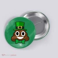 Leprechaun Poop Emoji Smiley Funny St. Patrick's Day Button thumb 0