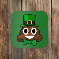 Leprechaun Poop Emoji Smiley Funny St. Patrick's Day Coaster thumb 0
