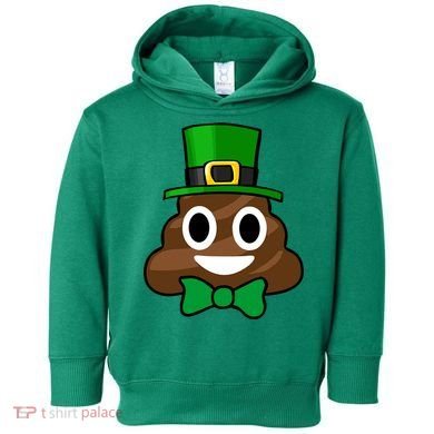 Leprechaun Poop Emoji Smiley Funny St. Patrick's Day Toddler Hoodie