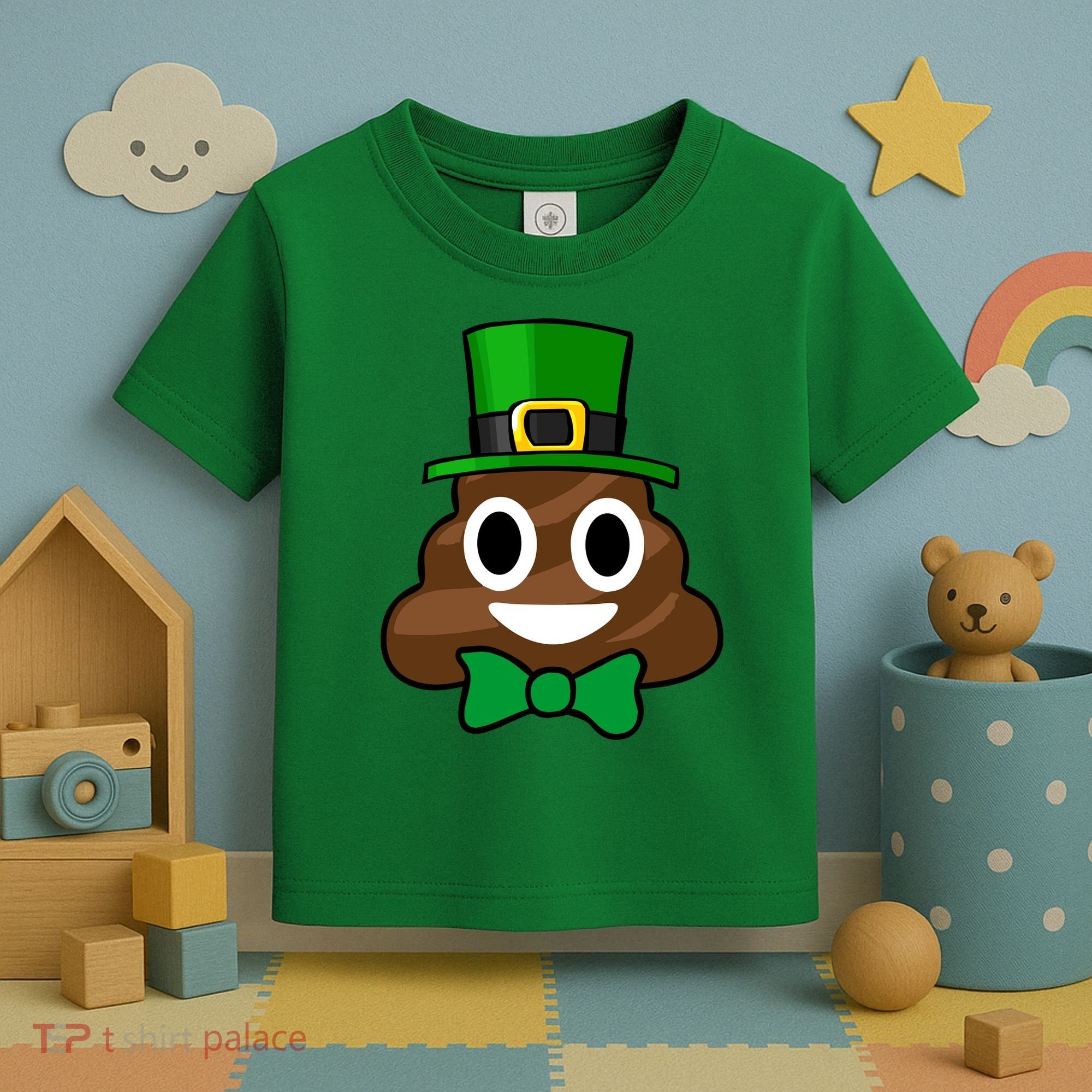 Leprechaun Poop Emoji Smiley Funny St. Patrick's Day Toddler T-Shirt