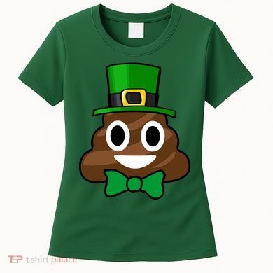 Leprechaun Poop Emoji Smiley Funny St. Patrick's Day Women's T-Shirt