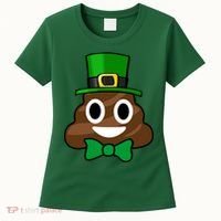 Leprechaun Poop Emoji Smiley Funny St. Patrick's Day Women's T-Shirt thumb 0