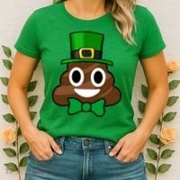 Leprechaun Poop Emoji Smiley Funny St. Patrick's Day Women's T-Shirt thumb 2