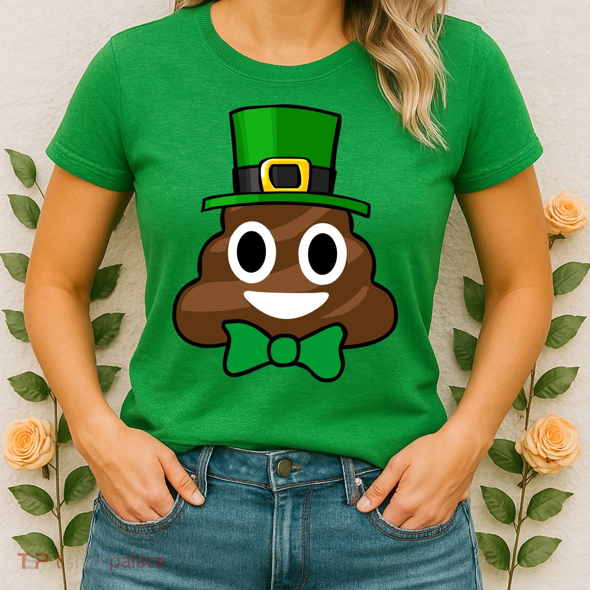 Leprechaun Poop Emoji Smiley Funny St. Patrick's Day Women's T-Shirt
