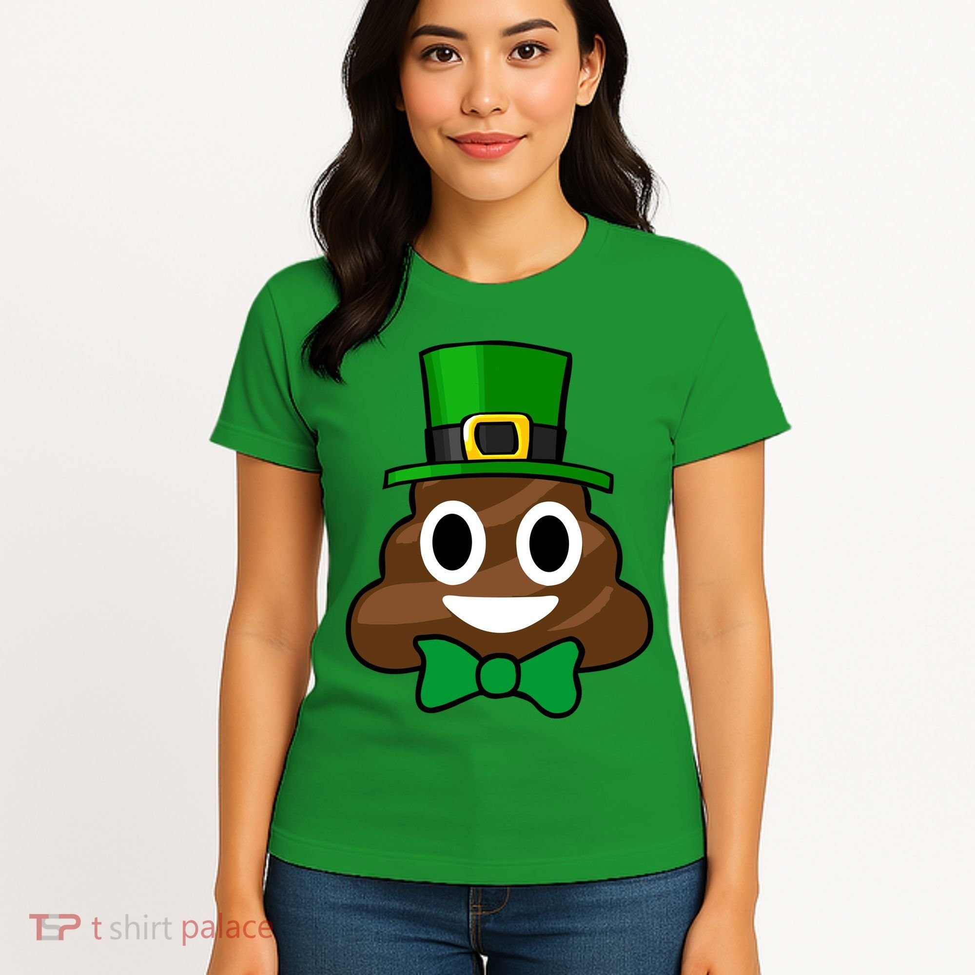 Leprechaun Poop Emoji Smiley Funny St. Patrick's Day Women's T-Shirt