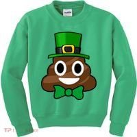 Leprechaun Poop Emoji Smiley Funny St. Patrick's Day Kids Sweatshirt thumb 0