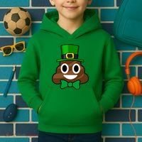 Leprechaun Poop Emoji Smiley Funny St. Patrick's Day Kids Hoodie thumb 2