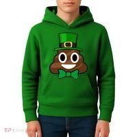 Leprechaun Poop Emoji Smiley Funny St. Patrick's Day Kids Hoodie thumb 4