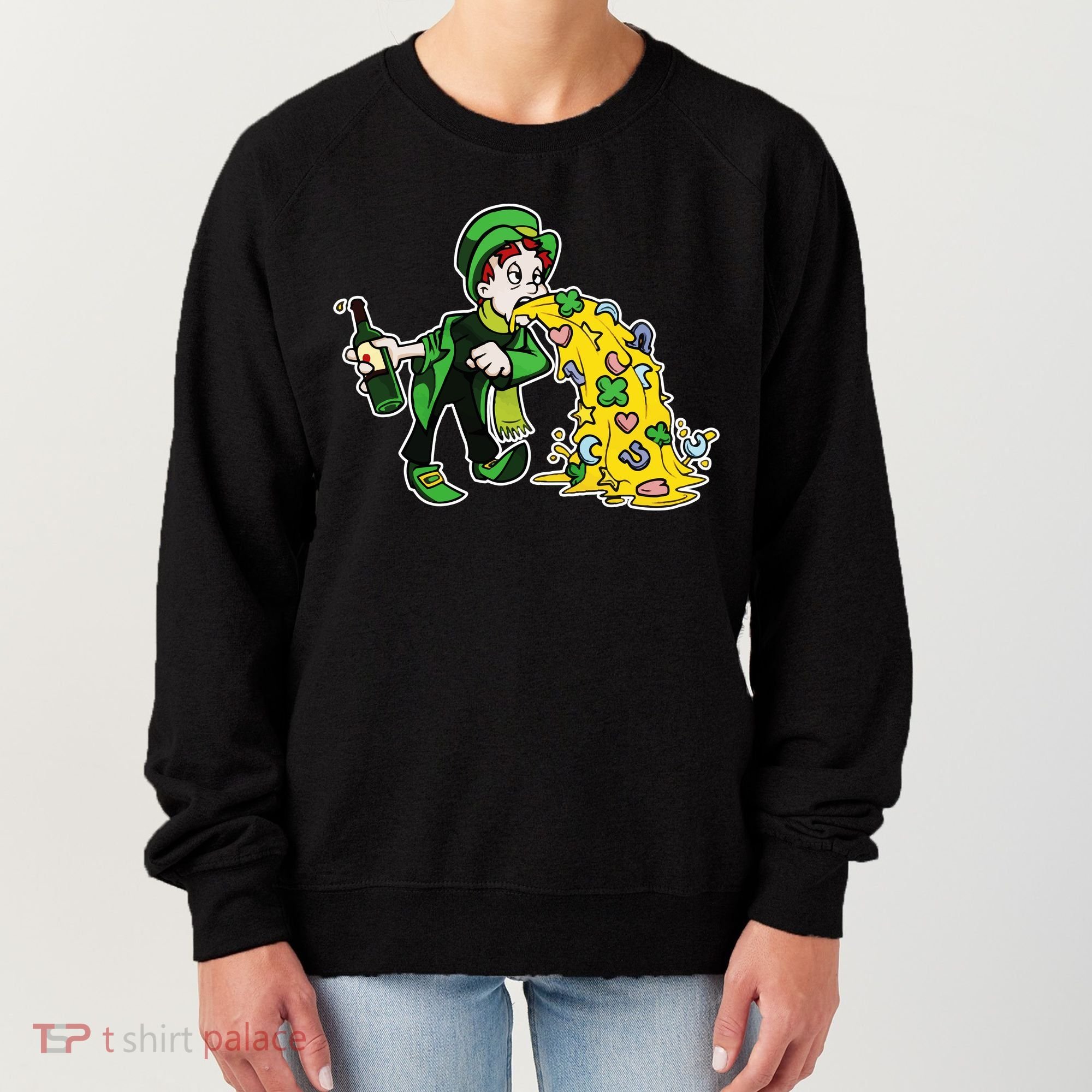 Leprechaun Puking St. Patrick's Day Drinking Women's Sweatshirt