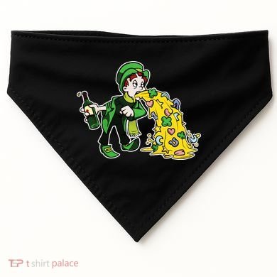 Leprechaun Puking St. Patrick's Day Drinking USA-Made Doggie Bandana