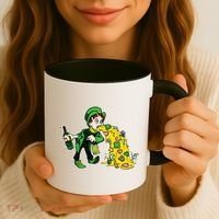 Leprechaun Puking St. Patrick's Day Drinking Coffee Mug thumb 3