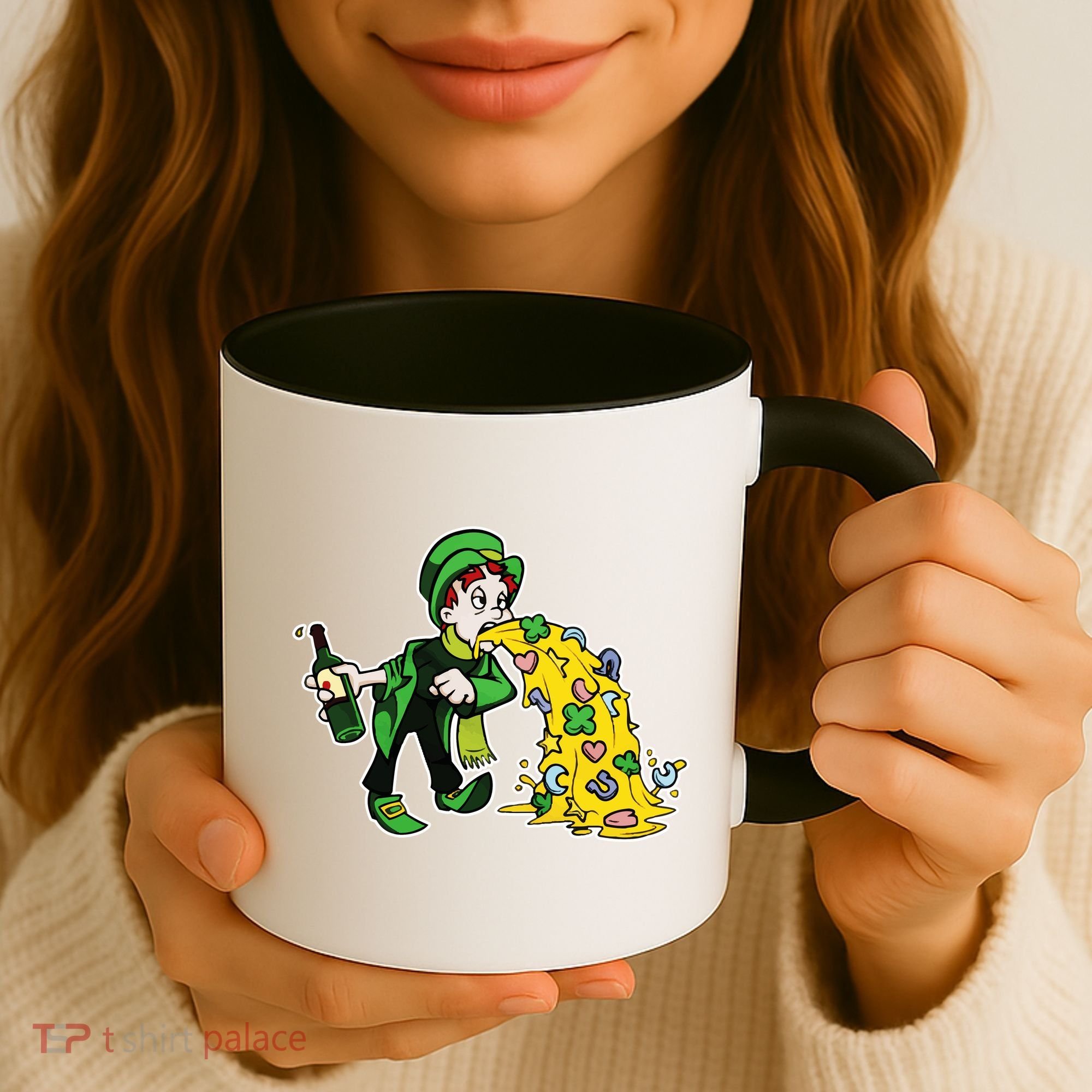 Leprechaun Puking St. Patrick's Day Drinking Coffee Mug