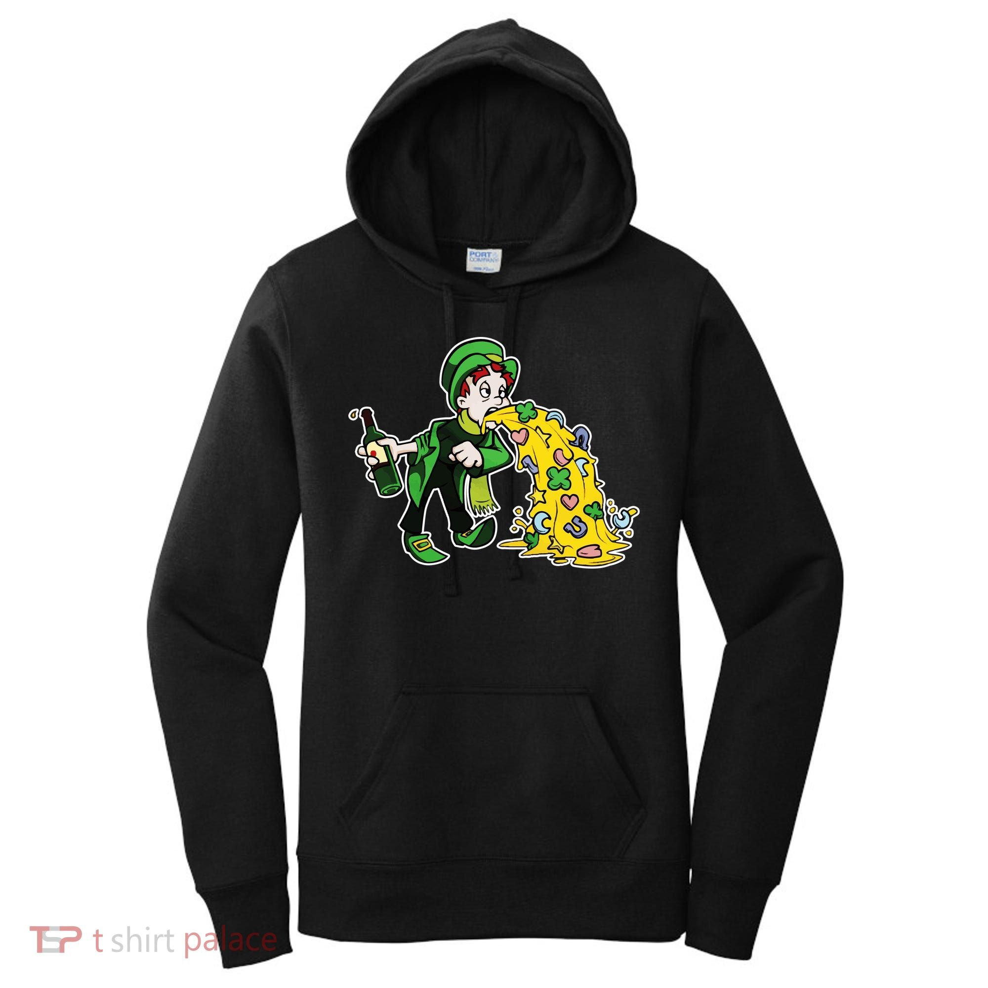 Leprechaun Puking St. Patrick's Day Drinking Women's Hoodie