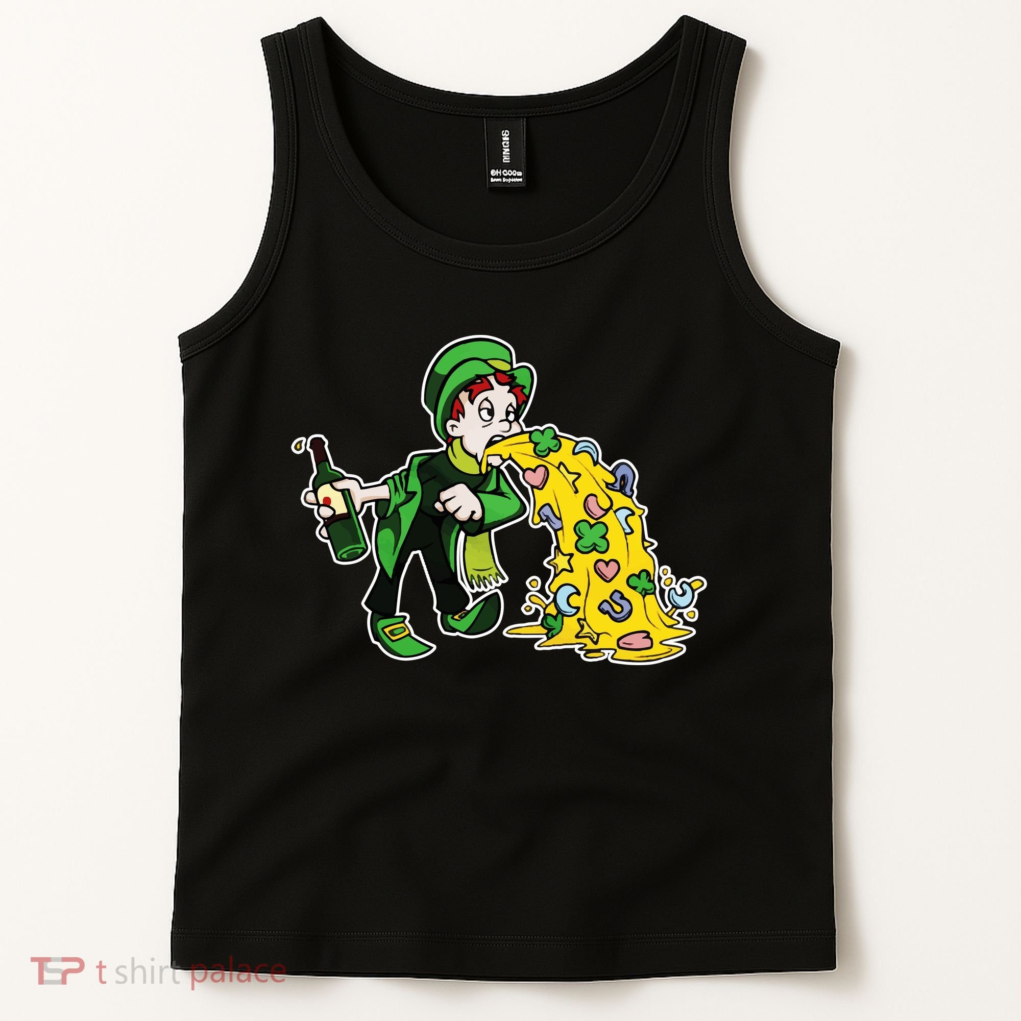 Leprechaun Puking St. Patrick's Day Drinking Tank Top