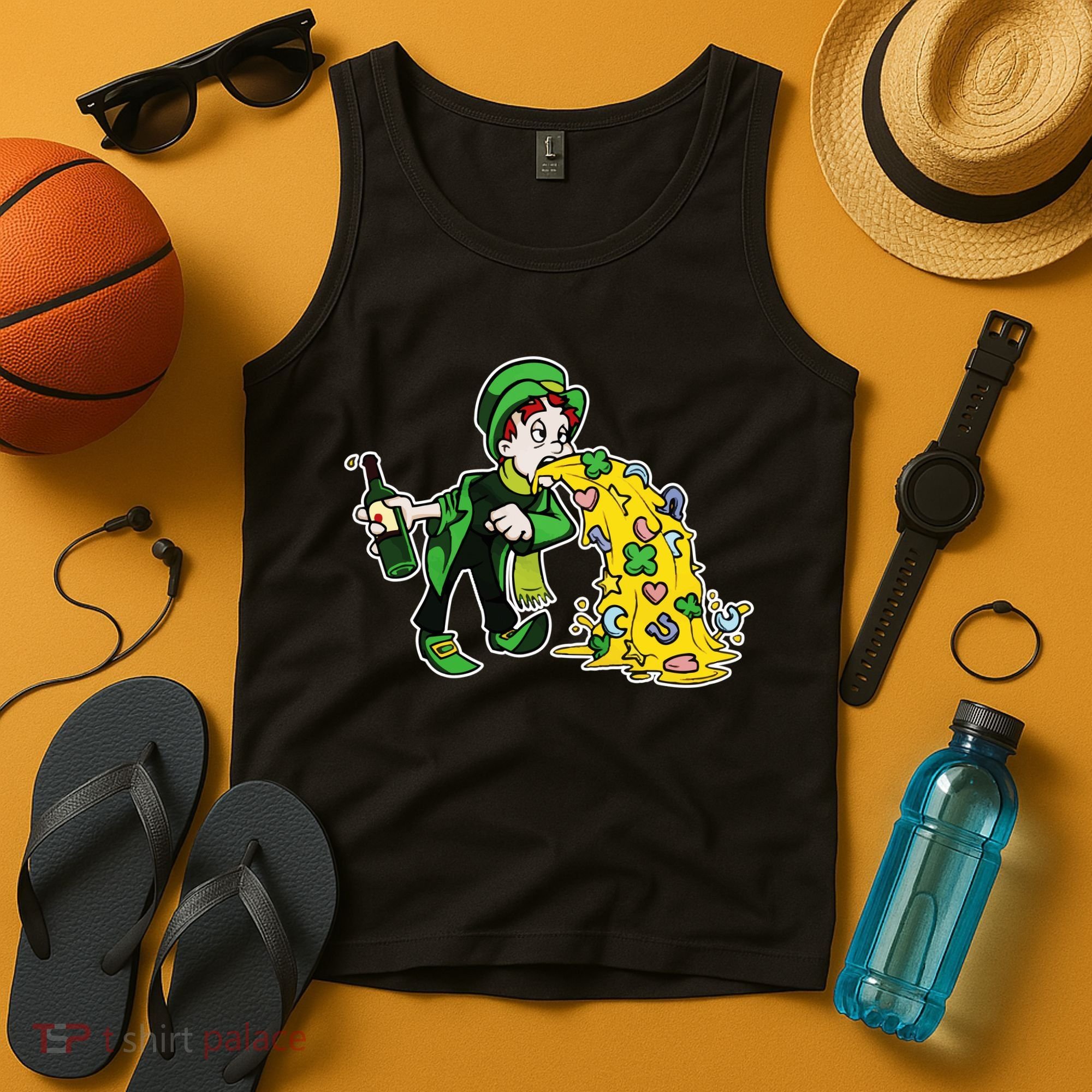 Leprechaun Puking St. Patrick's Day Drinking Tank Top
