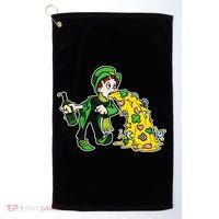Leprechaun Puking St. Patrick's Day Drinking Golf Towel thumb 0