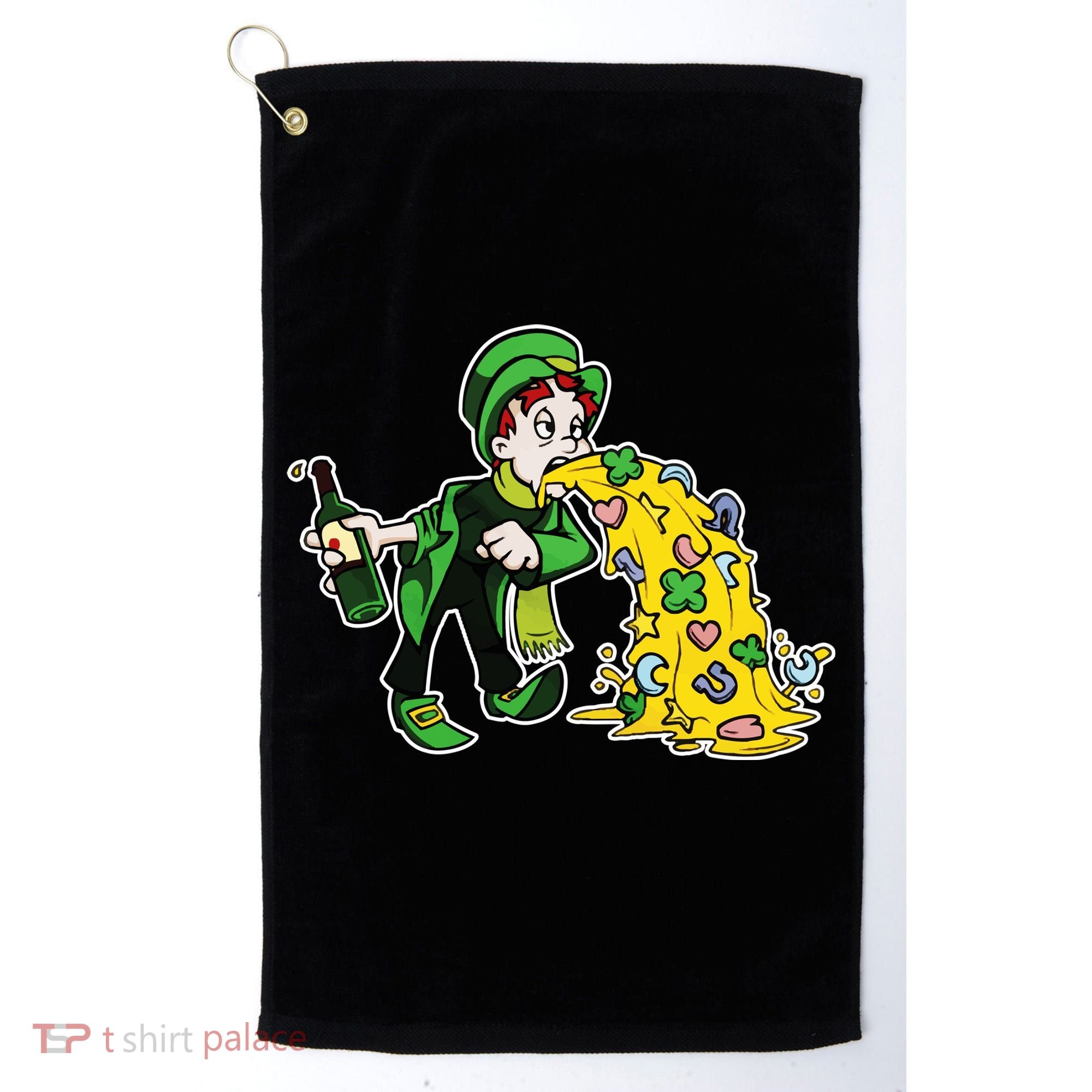 Leprechaun Puking St. Patrick's Day Drinking Golf Towel