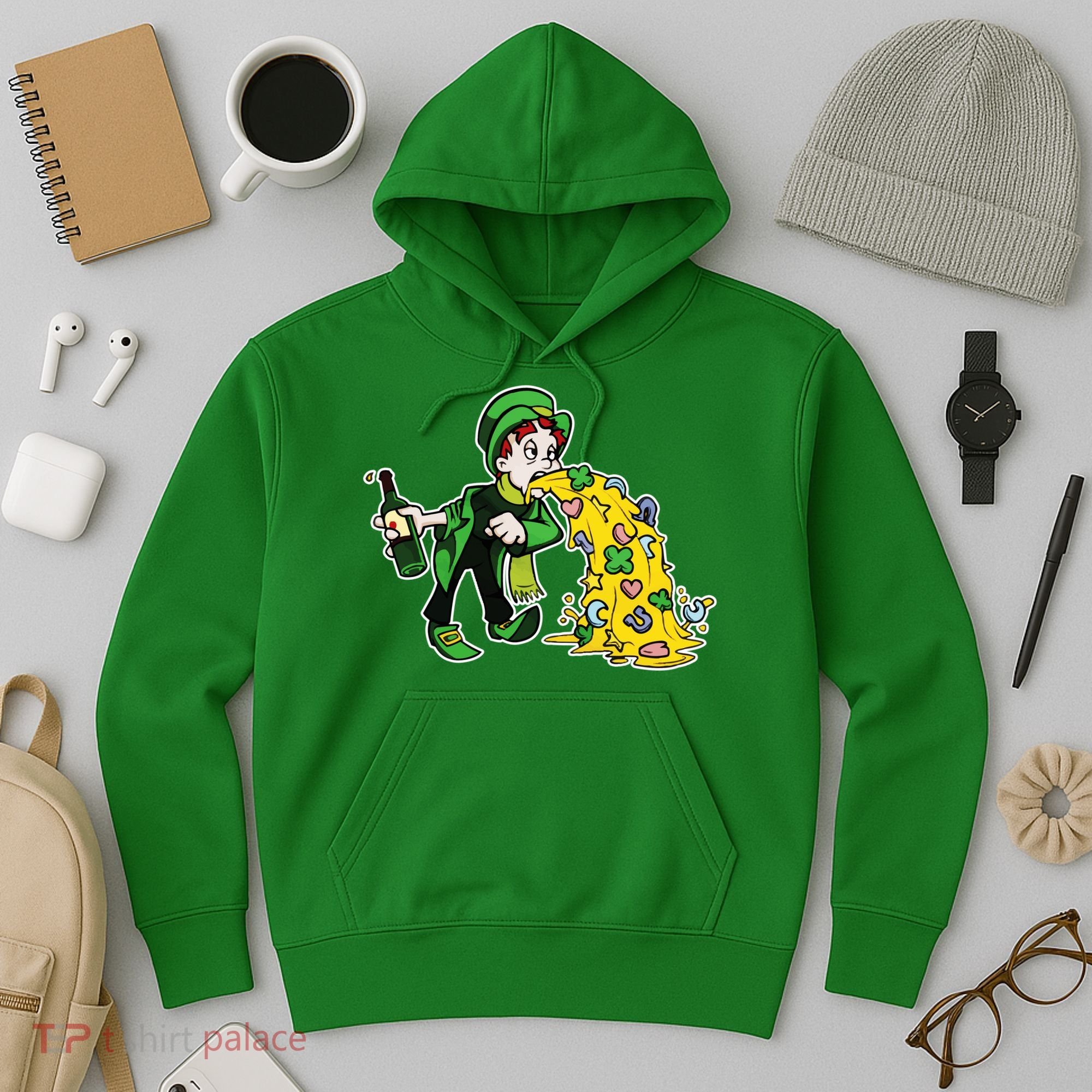 Leprechaun Puking St. Patrick's Day Drinking Hoodie