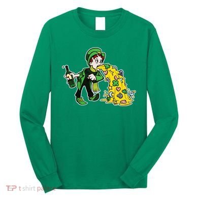 Leprechaun Puking St. Patrick's Day Drinking Long Sleeve Shirt