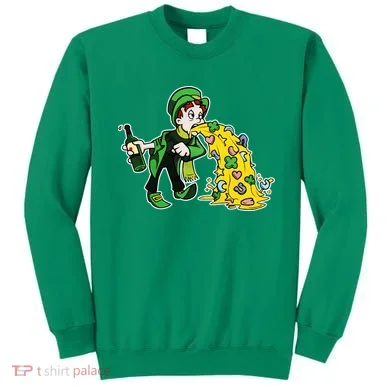 Leprechaun Puking St. Patrick's Day Drinking Sweatshirt